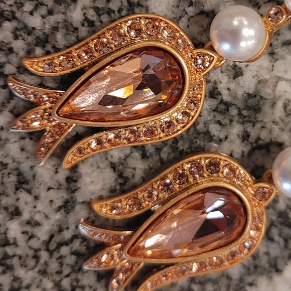 Oscar de la Renta Crystal Earrings (for pierced ears) Made in USA - Picture 7 of 16